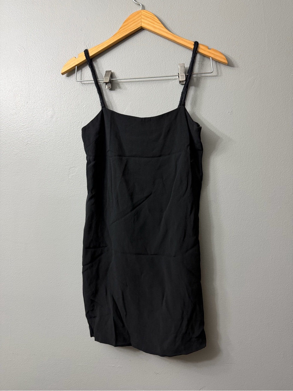 helmut lang little black mini frayed spaggetti strap dress 2
